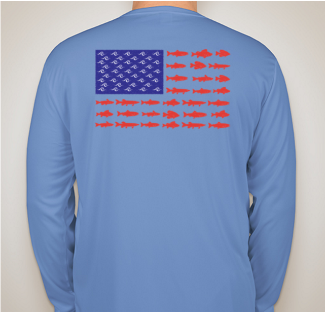 American Flag Fishing Shirt USA - Performance Long Sleeve