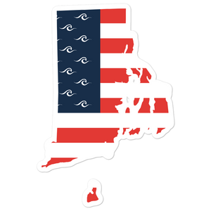 Rhode Island American Flag Sticker