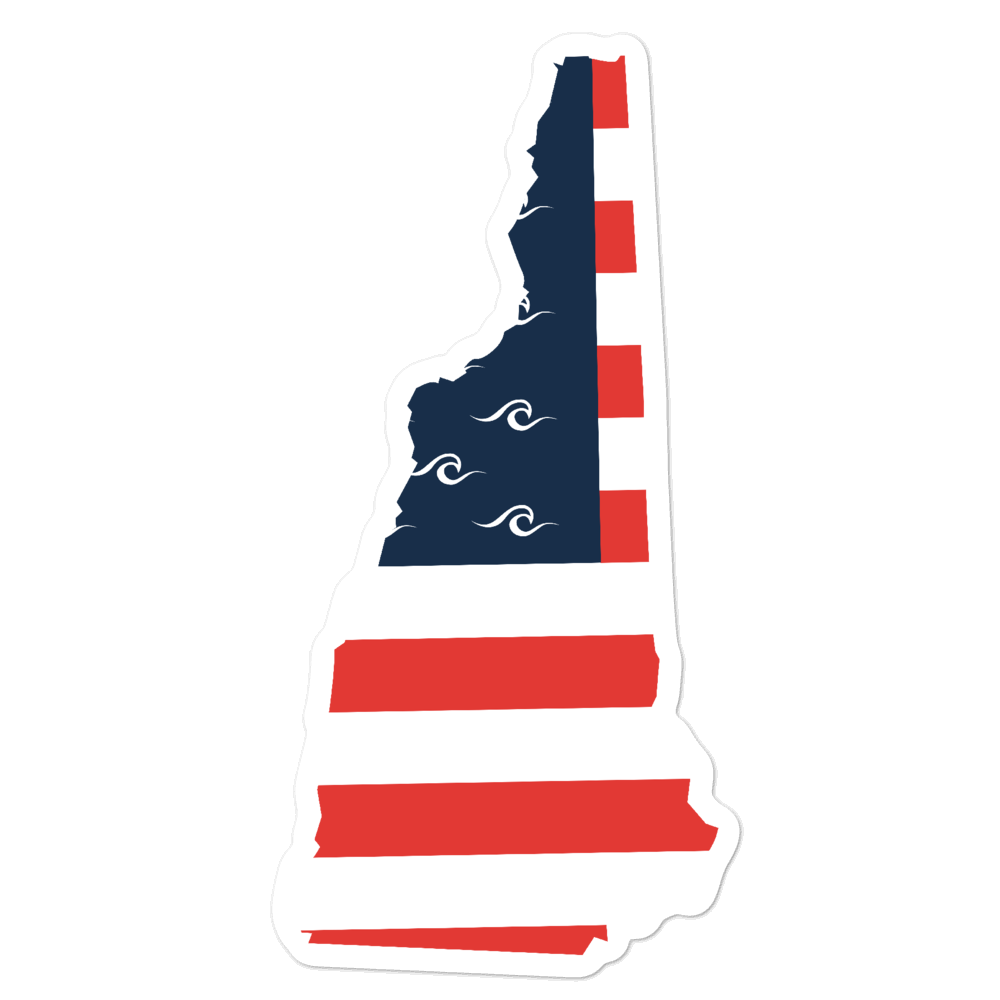New Hampshire American Flag Sticker