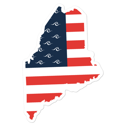 Maine American Flag Sticker