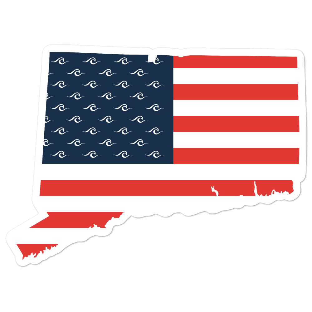 Connecticut American Flag Sticker