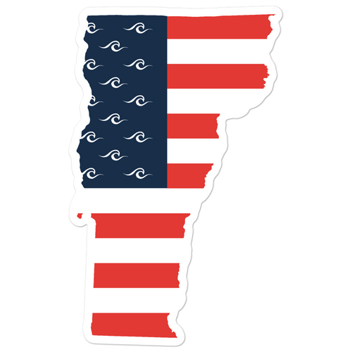 Vermont American Flag Sticker