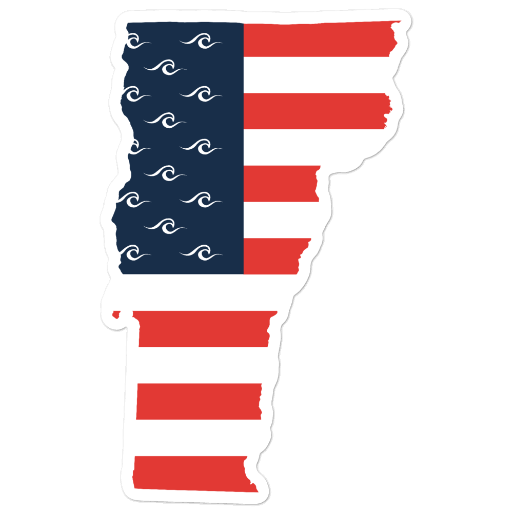 Vermont American Flag Sticker