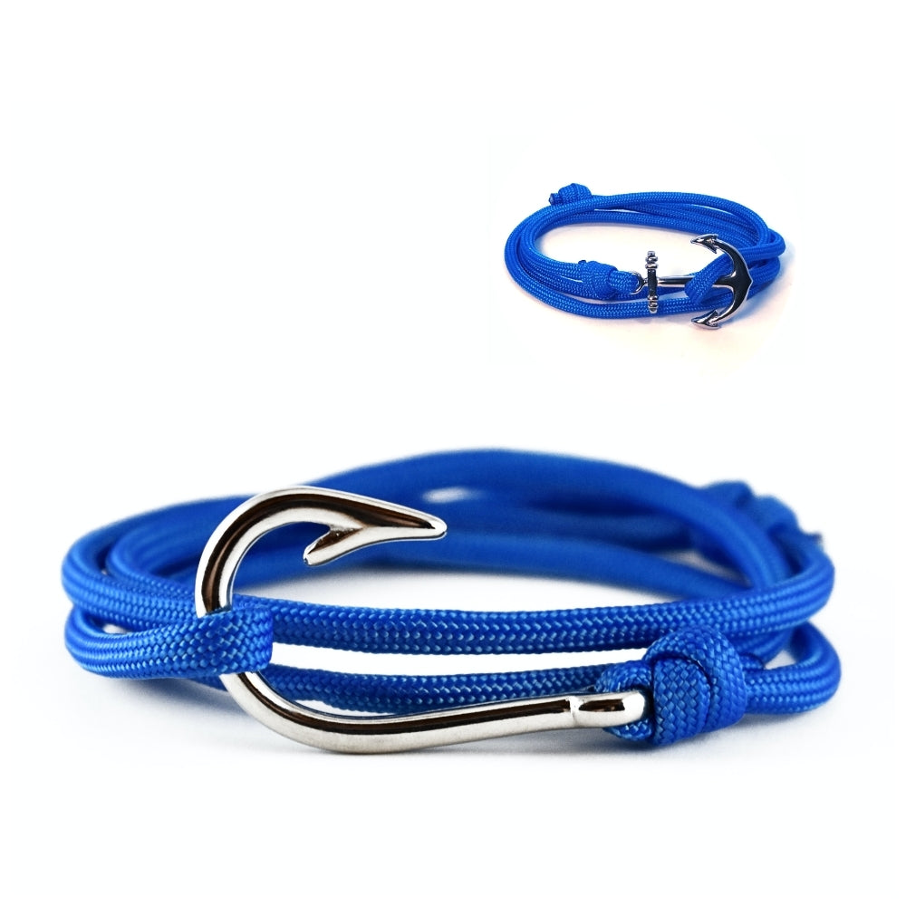 The Royal Blue - Paracord Fishhook & Anchor Bracelet – Riptide Vibes